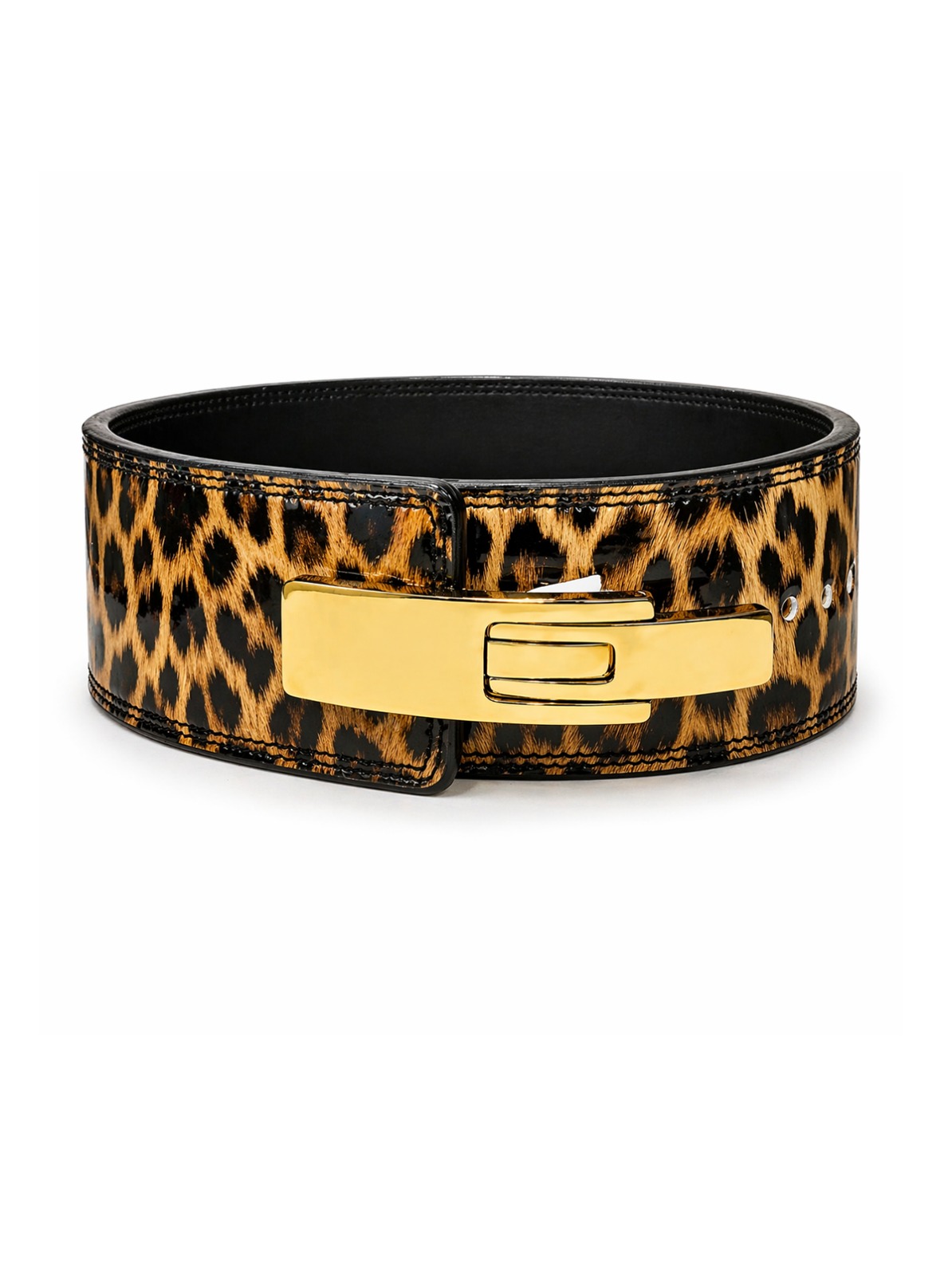 10MM LEVER BELT - LEOPARD(brown/black)/GOLD