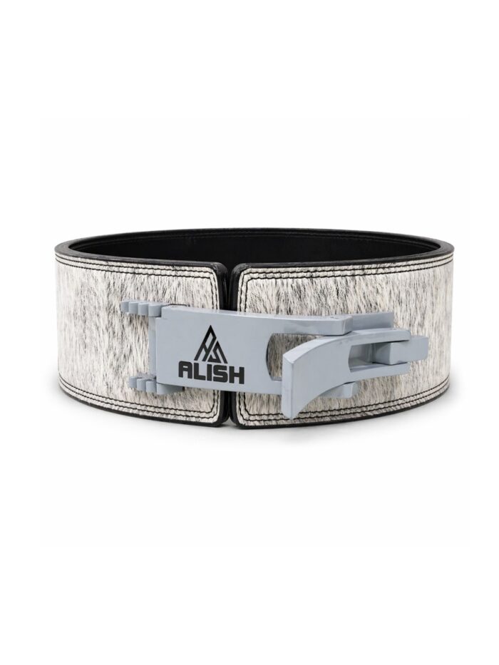 10MM LEVER BELT - WHITE/ GREY