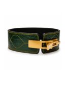 10MM LEVER BELT - DEEP FOREST GREEN/ GOLD