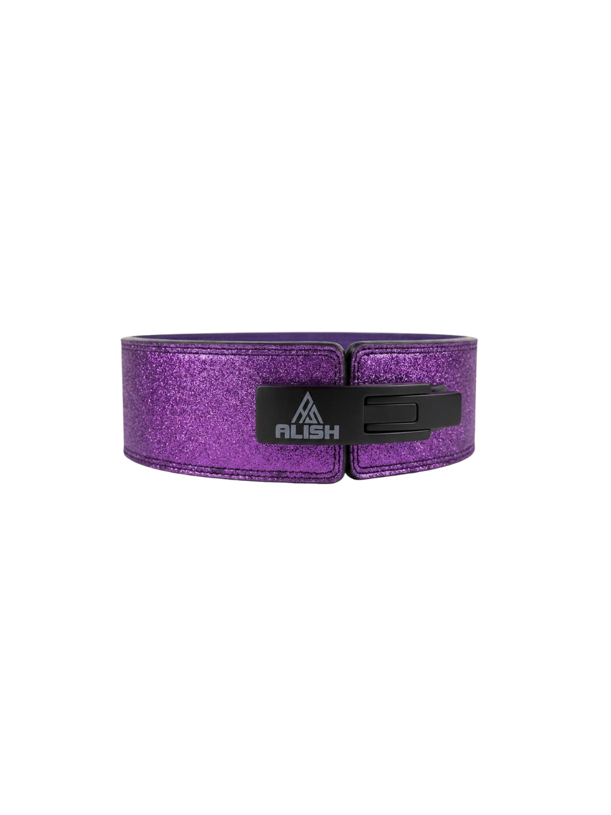 PURPLE SPARKING LEATHER 10MM BELT – ( BLACK LEVER )