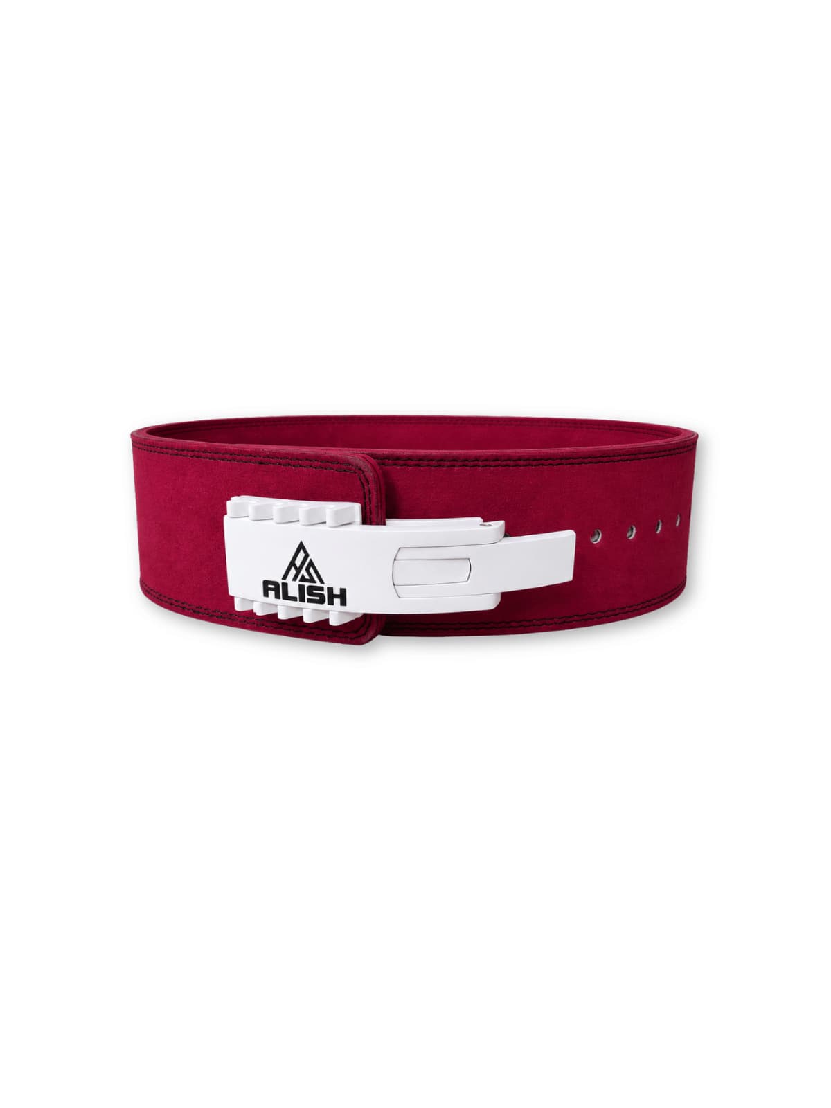 10MM LEVER BELT - MAROON/WHITE