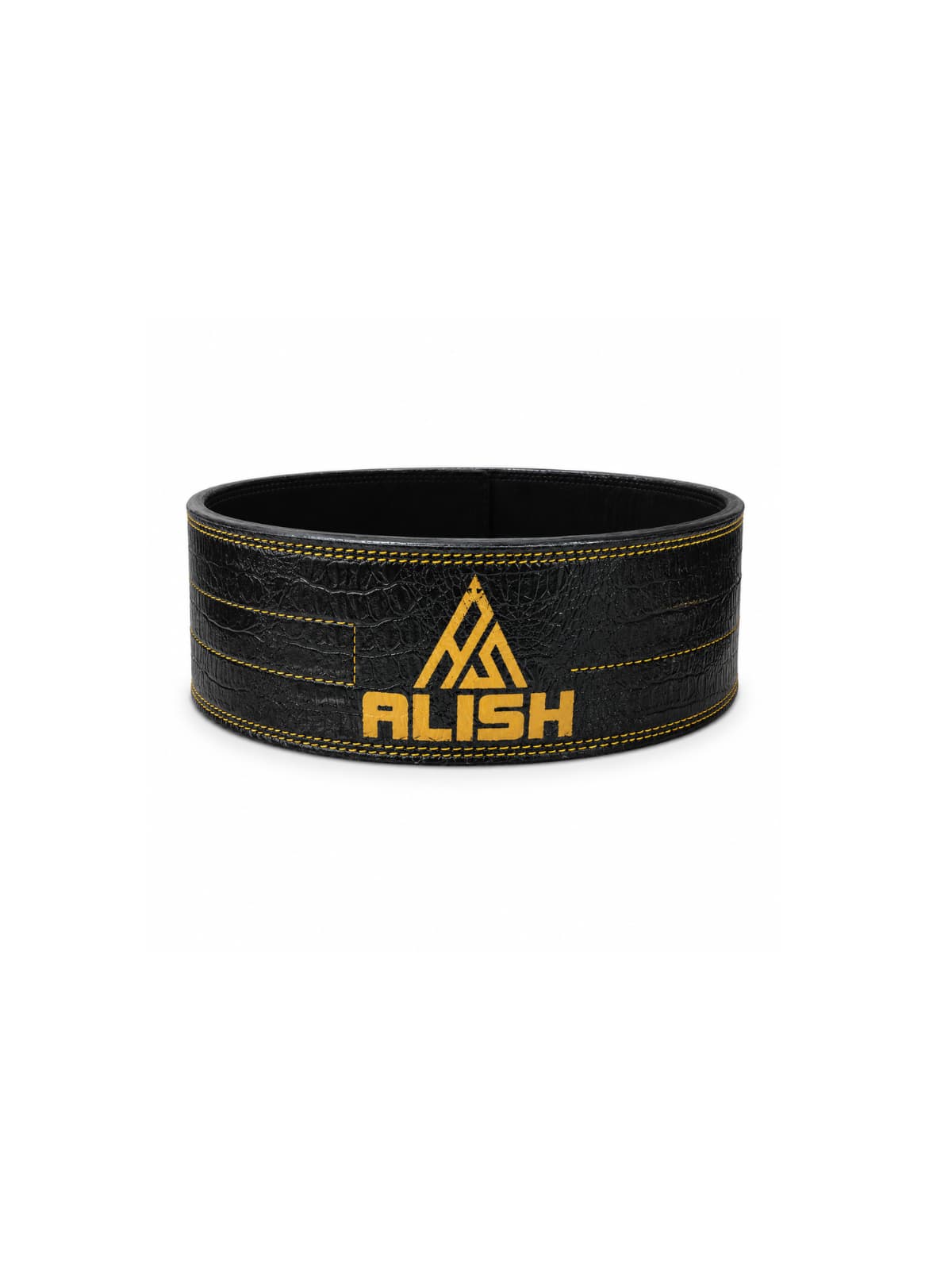 10MM LEVER BELT – BLACK & Golden Lever - Image 2